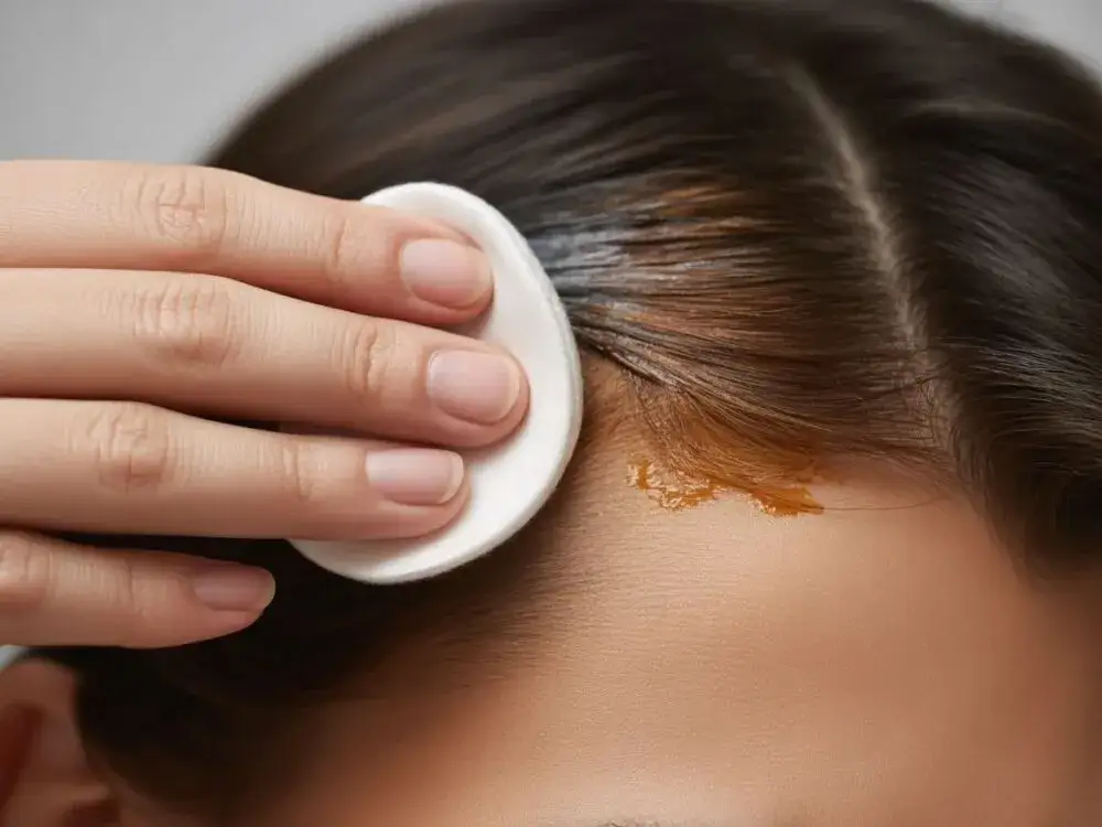 usuwanie plam z farby do włosów ze skóry twarzy przed i po